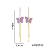 1 Pair Simple Style Geometric Butterfly Plating Inlay Copper Zircon Drop Earrings