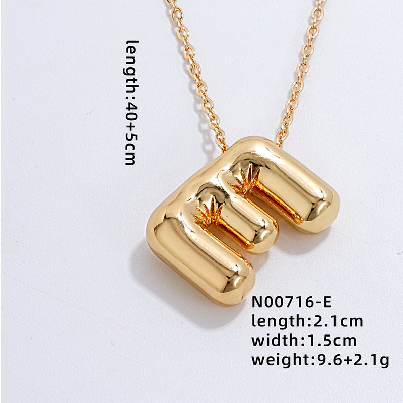 Casual Simple Style Letter Copper Pendant Necklace In Bulk