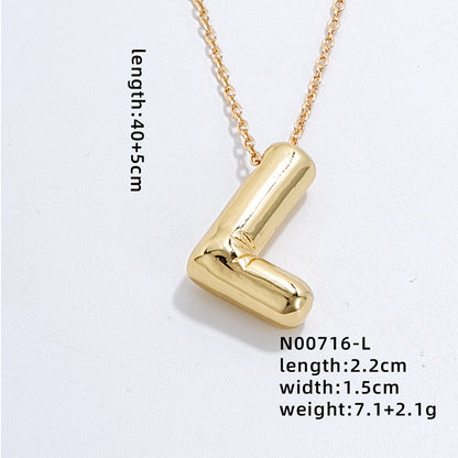 Casual Simple Style Letter Copper Pendant Necklace In Bulk