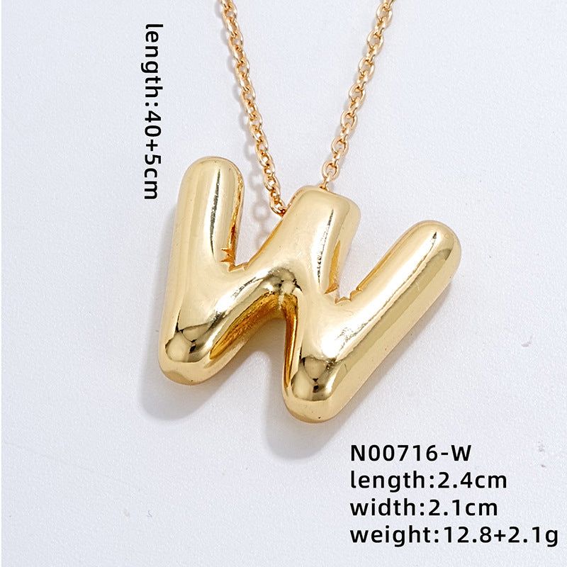 Casual Simple Style Letter Copper Pendant Necklace In Bulk