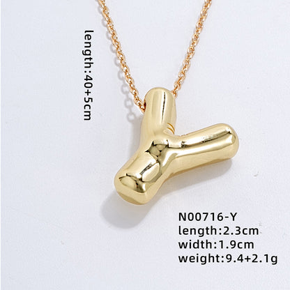 Casual Simple Style Letter Copper Pendant Necklace In Bulk