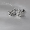 1 Piece Lady Flower Inlay Stainless Steel Copper Zircon White Gold Plated Ear Studs