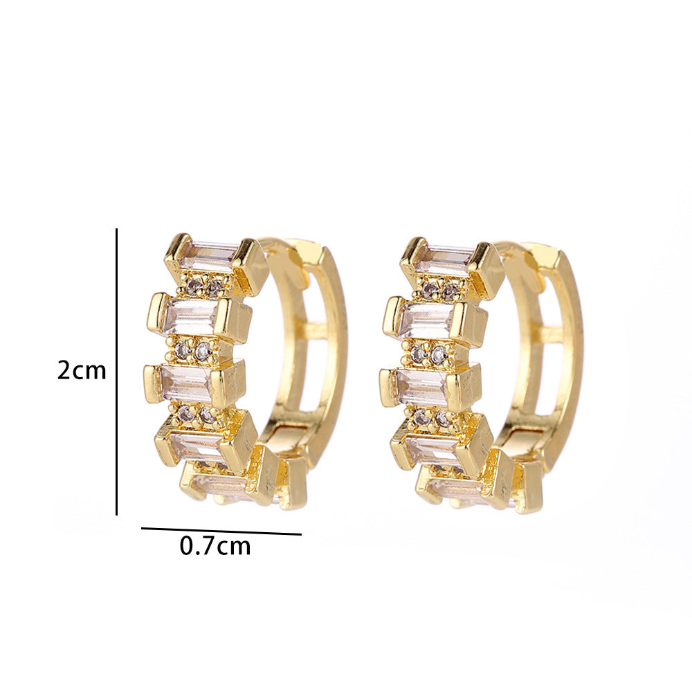 1 Pair Casual Simple Style Geometric Flower Bow Knot Plating Copper Hoop Earrings