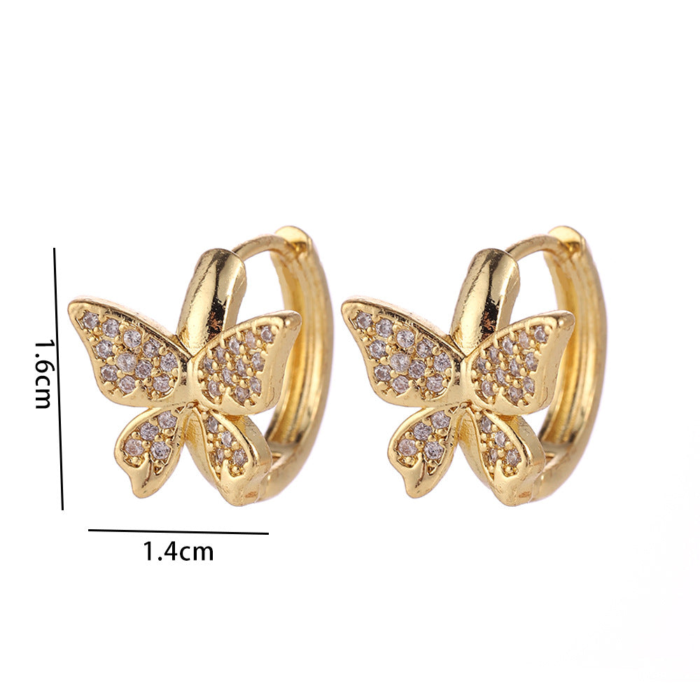 1 Pair Casual Simple Style Geometric Flower Bow Knot Plating Copper Hoop Earrings