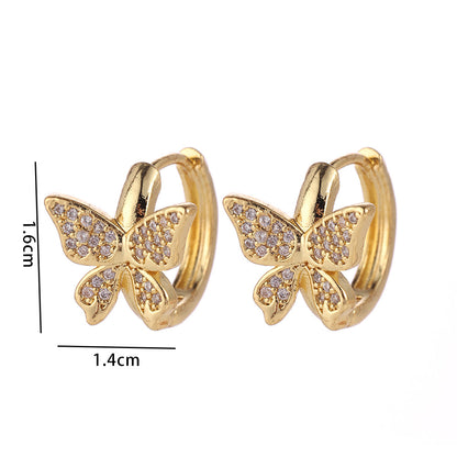 1 Pair Casual Simple Style Geometric Flower Bow Knot Plating Copper Hoop Earrings