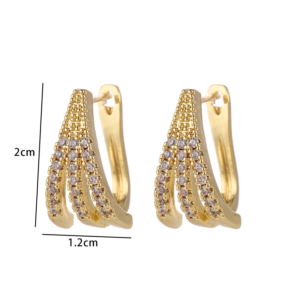 1 Pair Casual Simple Style Geometric Flower Bow Knot Plating Copper Hoop Earrings