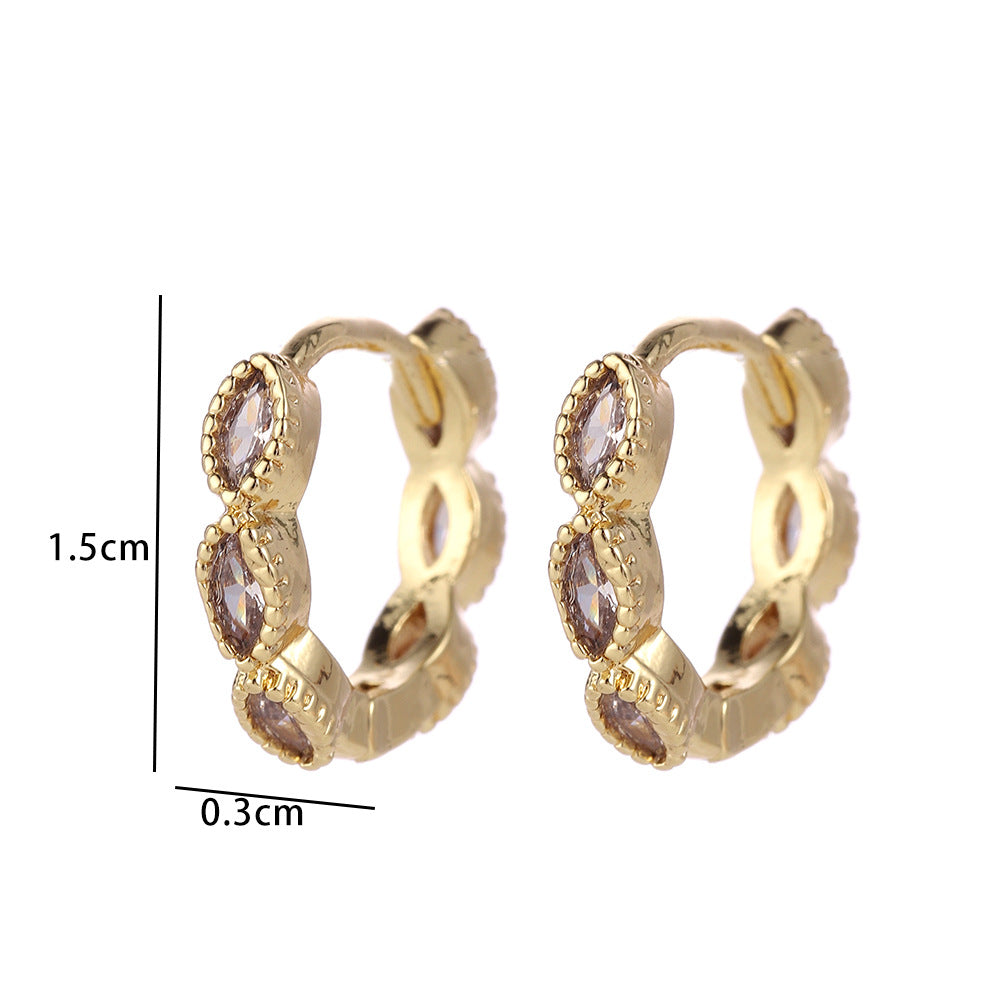 1 Pair Casual Simple Style Geometric Flower Bow Knot Plating Copper Hoop Earrings