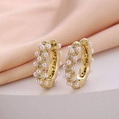 1 Pair Casual Simple Style Geometric Flower Bow Knot Plating Copper Hoop Earrings