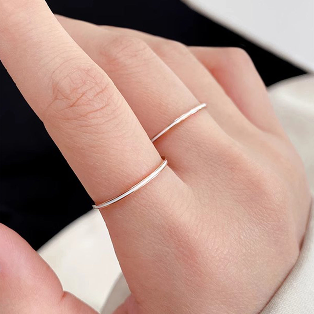 Simple Style Solid Color Classic Style Solid Color Stainless Steel Rings