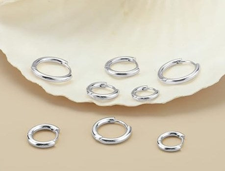 4 Sets Simple Style Solid Color Stainless Steel Earrings