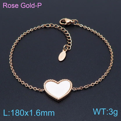 Vintage Style Lady Heart Shape Titanium Steel Plating Bracelets