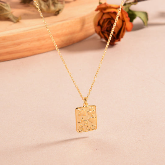 Ig Style Sweet Heart Shape Flower Copper 14k Gold Plated Pendant Necklace In Bulk