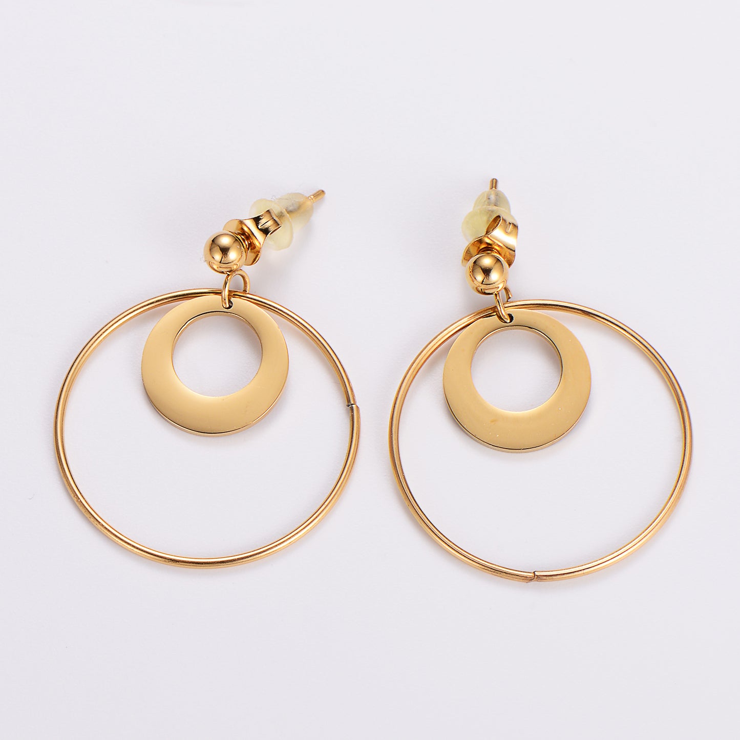 1 Pair Casual Geometric Plating Stainless Steel 18k Gold Plated Drop Earrings