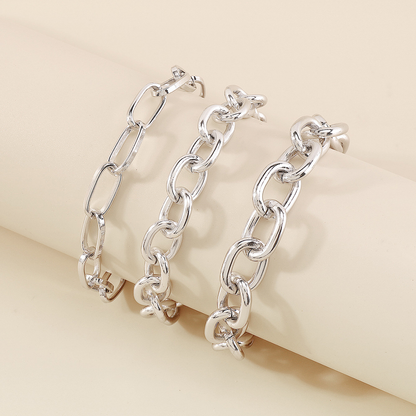 Hip-hop Modern Style Simple Style Solid Color Alloy Aluminum Wholesale Bracelets