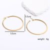 Fashion Creative Stainless Steel Electroplating 18k Gold Large Circle Earrings