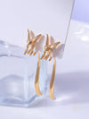 1 Pair Cute Fox Stainless Steel Drop Earrings