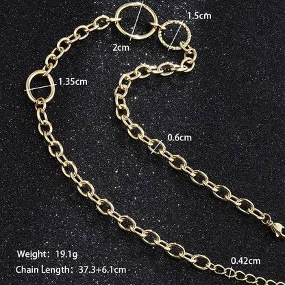 Vintage Style Xuping Geometric Circle Oval Alloy Copper Alloy Irregular Plating Chain 14k Gold Plated Women's Choker