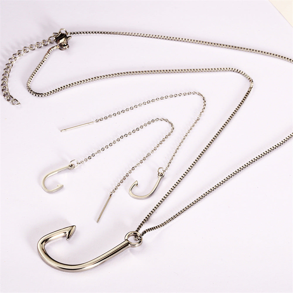 Wholesale Simple Style Geometric Titanium Steel Irregular Plating Earrings Necklace