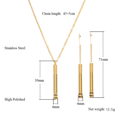 Wholesale Simple Style Golden Hoop Titanium Steel Irregular Plating Earrings Necklace