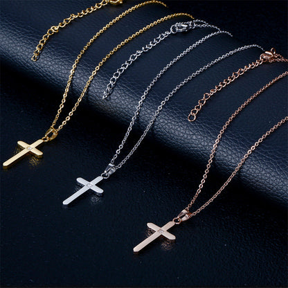 Wholesale Simple Style Cross Titanium Steel Plating Earrings Necklace