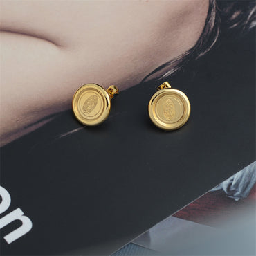 Wholesale Simple Style Human Round Titanium Steel Plating Earrings Necklace