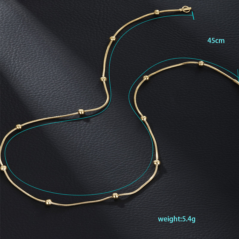 Casual Xuping Solid Color Stainless Steel Plating Chain 14k Gold Plated Women's Necklace