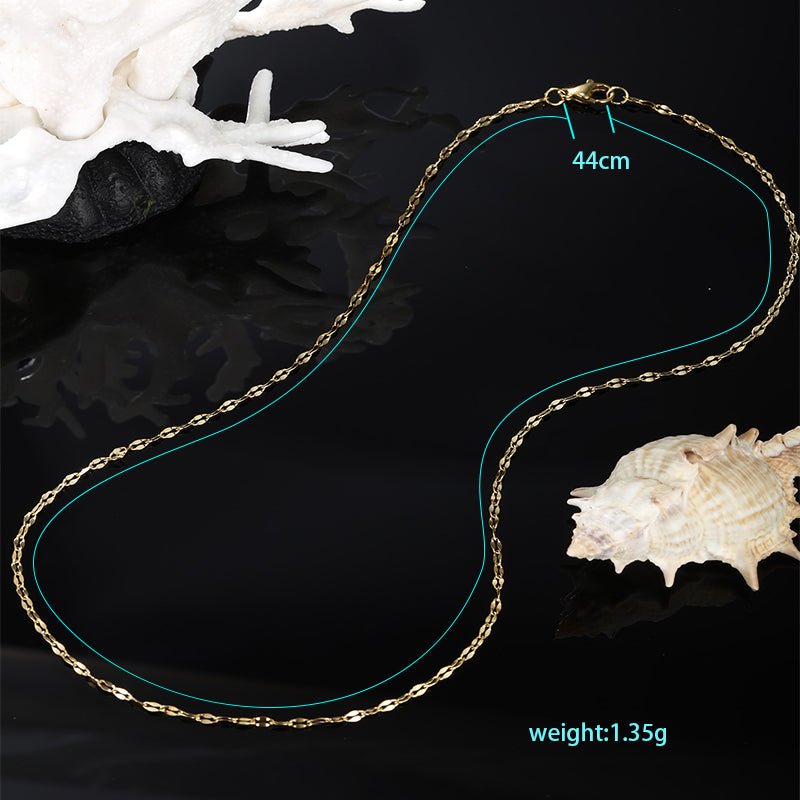 Vintage Style Xuping Solid Color Stainless Steel Plating Chain 14k Gold Plated Women's Necklace