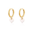 1 Pair Cute Sweet Simple Style Heart Shape Epoxy Plating Stainless Steel 18k Gold Plated Drop Earrings