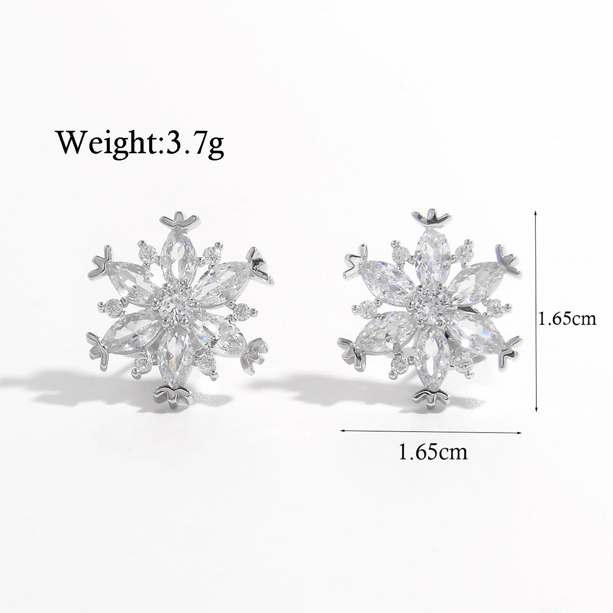 1 Pair Elegant Sweet Flower Snake Snowflake Plating Hollow Out Inlay Sterling Silver Pearl Zircon White Gold Plated Rhodium Plated Ear Studs