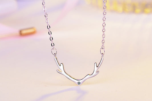 Simple Style Antlers Copper Zircon Necklace In Bulk