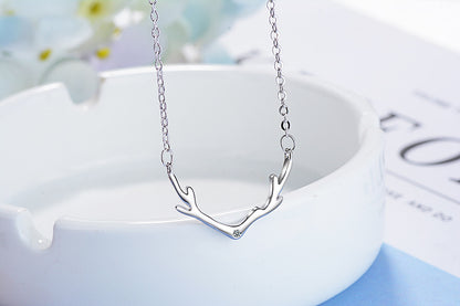 Simple Style Antlers Copper Zircon Necklace In Bulk