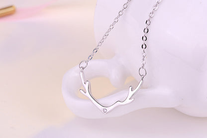 Simple Style Antlers Copper Zircon Necklace In Bulk