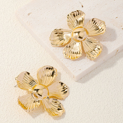 1 Pair Ig Style Classical Exaggerated Flower Alloy Ear Studs