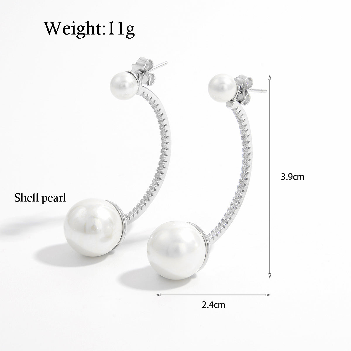 1 Pair Elegant Sweet Flower Snake Snowflake Plating Hollow Out Inlay Sterling Silver Pearl Zircon White Gold Plated Rhodium Plated Ear Studs