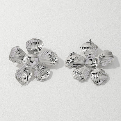 1 Pair Ig Style Classical Exaggerated Flower Alloy Ear Studs