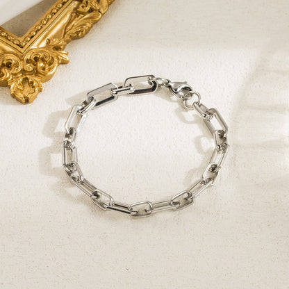 Simple Style Lips Rectangle Stainless Steel Plating 18k Gold Plated Bracelets