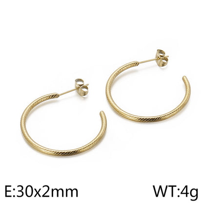 1 Pair Simple Style C Shape Geometric Plating Titanium Steel Ear Studs