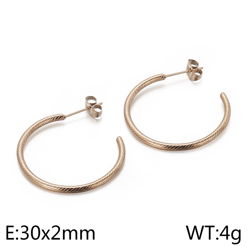 1 Pair Simple Style C Shape Geometric Plating Titanium Steel Ear Studs