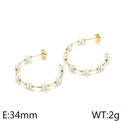 1 Pair Elegant Sweet U Shape Plating Titanium Steel Ear Studs