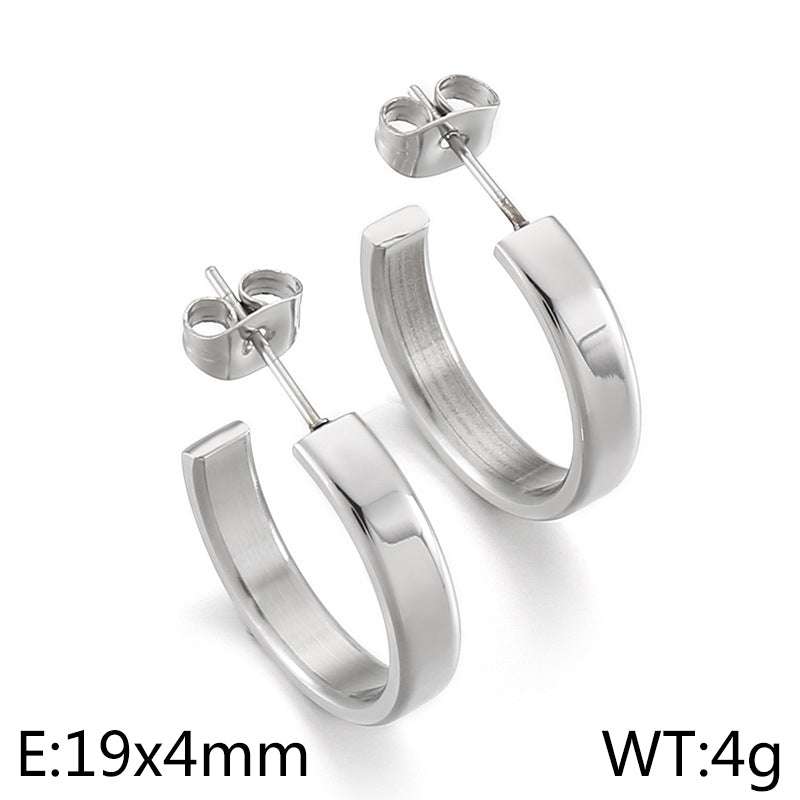 1 Pair Simple Style U Shape Plating Titanium Steel Ear Studs