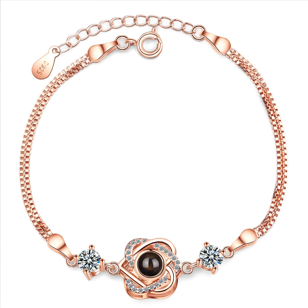 Simple Style Flower Copper Zircon Bracelets In Bulk