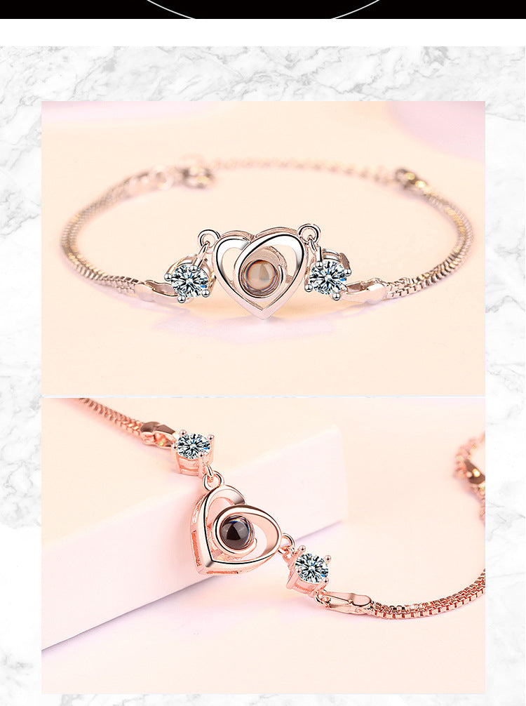 Ig Style Simple Style Heart Shape Copper Zircon Bracelets In Bulk