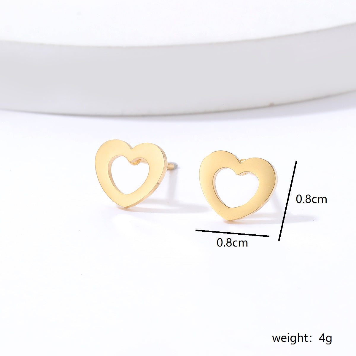 Simple Style Triangle Heart Shape Flower Plating Steel Ear Studs