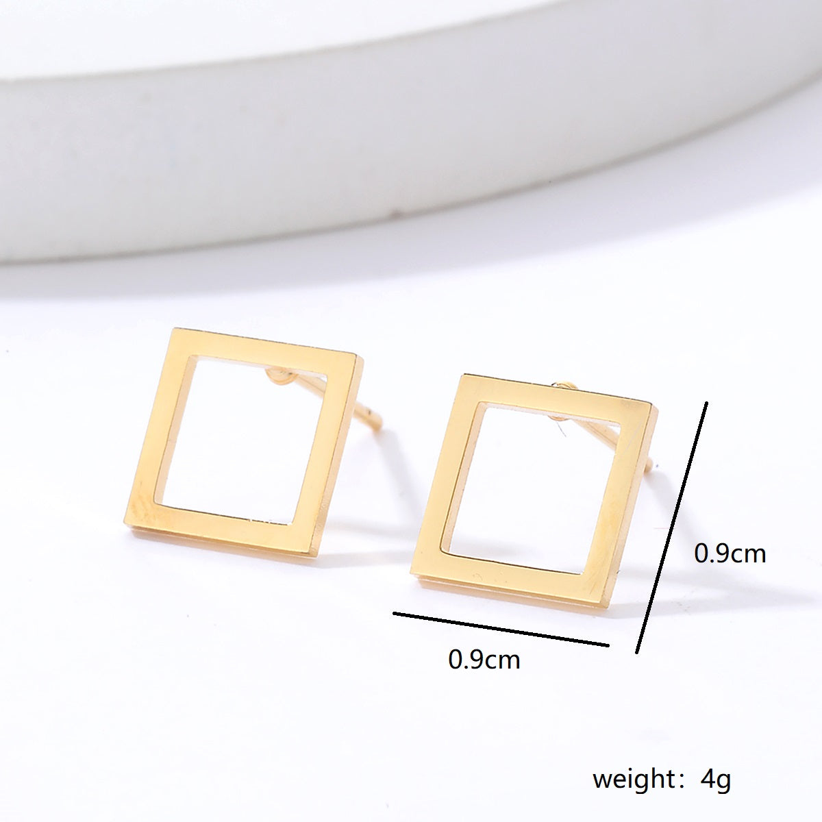 Simple Style Triangle Heart Shape Flower Plating Steel Ear Studs