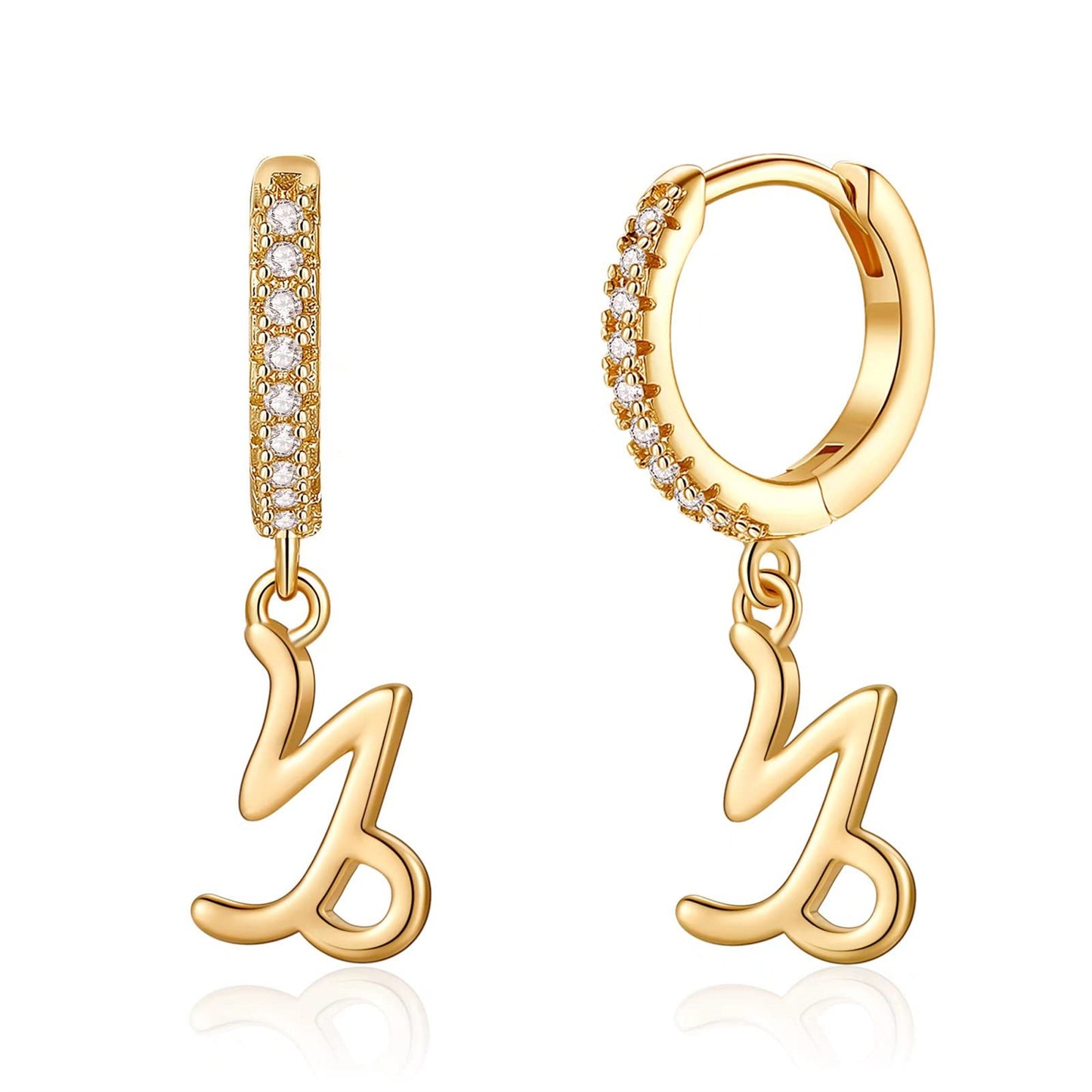 1 Pair Simple Style Classic Style Constellation Plating Inlay Copper Zircon 14k Gold Plated Drop Earrings