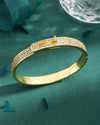 Simple Style Solid Color Copper 18k Gold Plated Zircon Bangle In Bulk