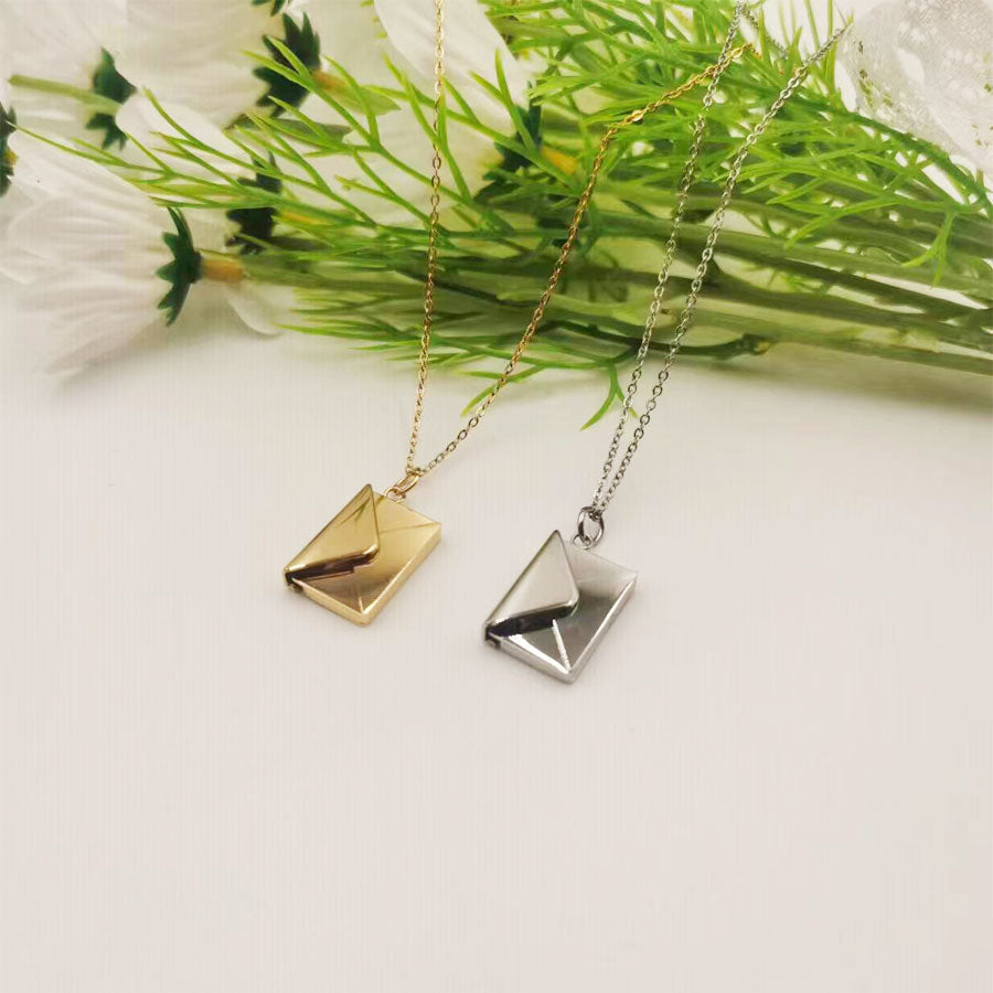 Simple Style Envelope Stainless Steel Pendant Necklace