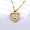 Romantic Cross Star Heart Shape Copper 18k Gold Plated Zircon Pendant Necklace In Bulk