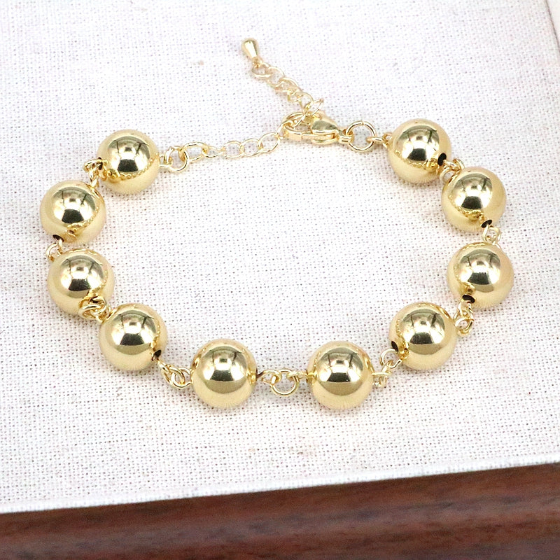 Streetwear Round Copper Plating Bracelets Necklace
