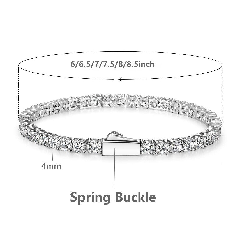 Casual Elegant Solid Color Copper 18k Gold Plated White Gold Plated Zircon Tennis Bracelet In Bulk